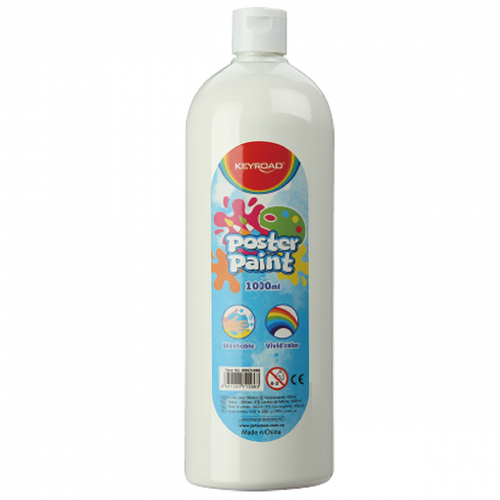 Culoare Tempera Alb 1000ml Keyroad | Acoperire Superioară