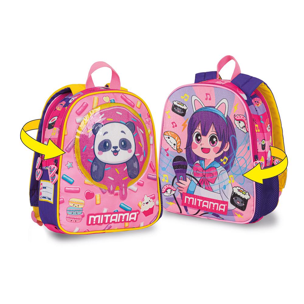 Ghiozdan 2in1 Mitama Spinny Panda - Reversibil