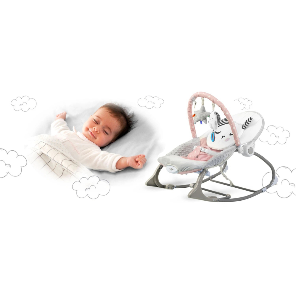 Balansoar Nukido Panda Roz cu Vibrații și Jucării - imagine 7