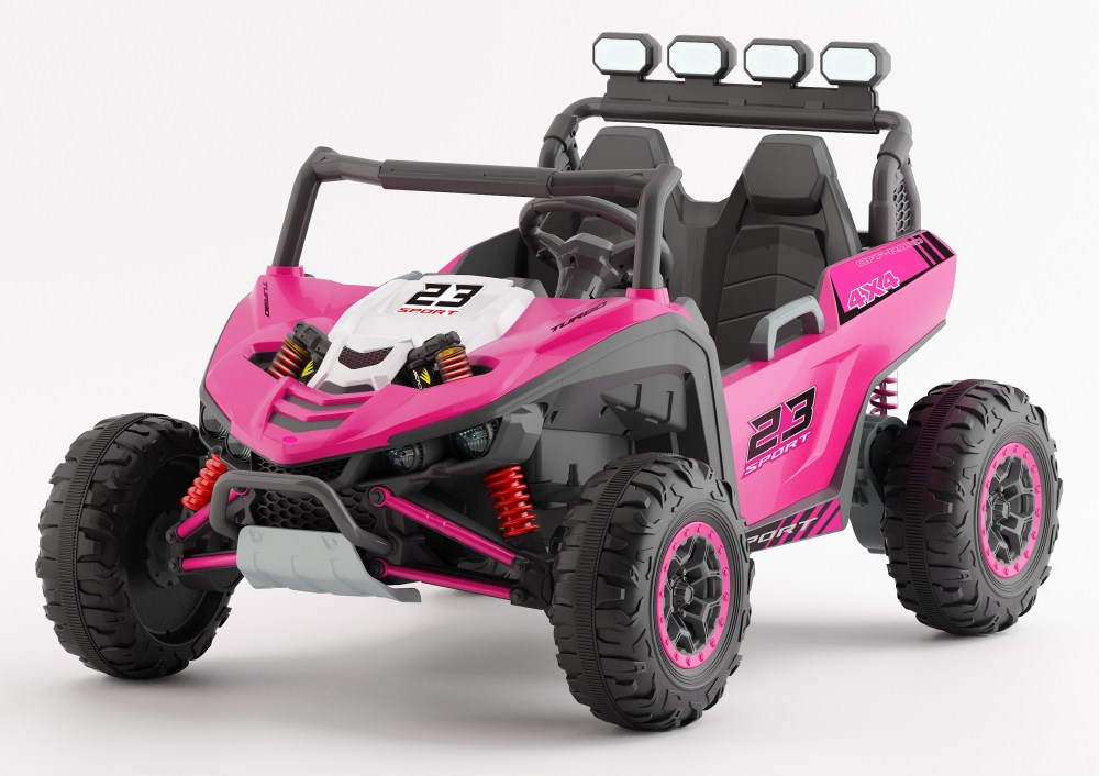 UTV electric pentru copii, Kinderauto Arrow Dune-Buggy, 220W, 12V, roti EVA, 2 locuri, premium, roz