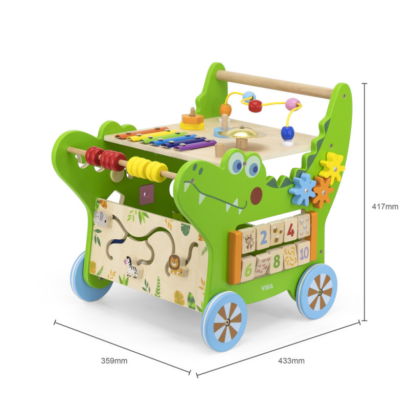 Antemergător Viga Crocodil cu Activități Educativ - imagine 3