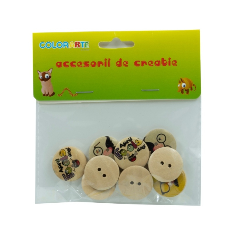 Nasturi lemn Colorart 25mm - Accesorii creative