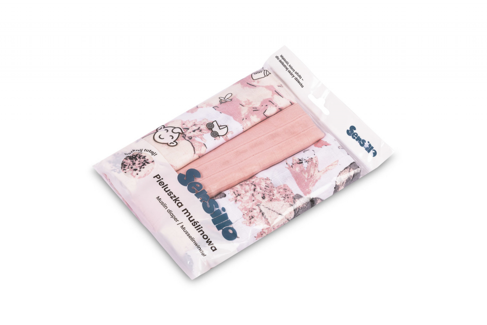 Set 3 Scutece Muselina Sensillo Pink