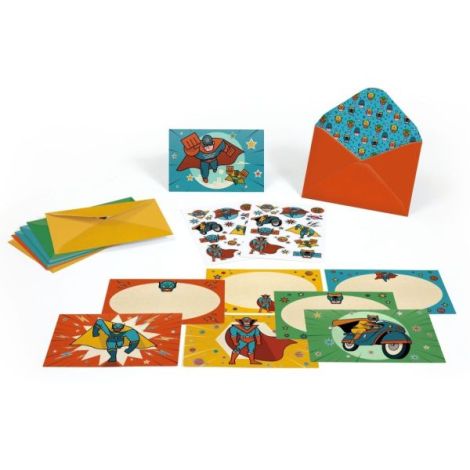 Invitații Supereroi Djeco - Set Creativ - imagine 3
