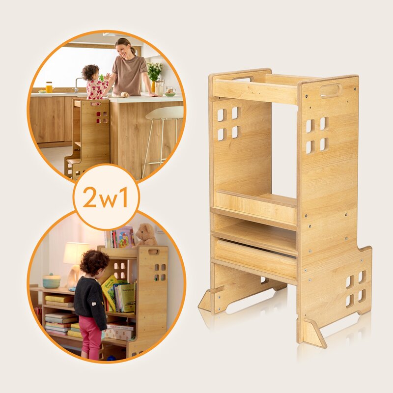 Turn Montessori Lionelo Cass Alb | 3 trepte - imagine 2