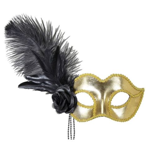 Masca Venetiana Neagra Widmann | Eleganta Carnaval - imagine 3
