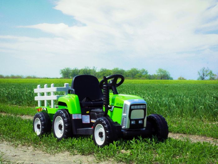 Tractor Electric Workers Truck cu Remorcă Verde