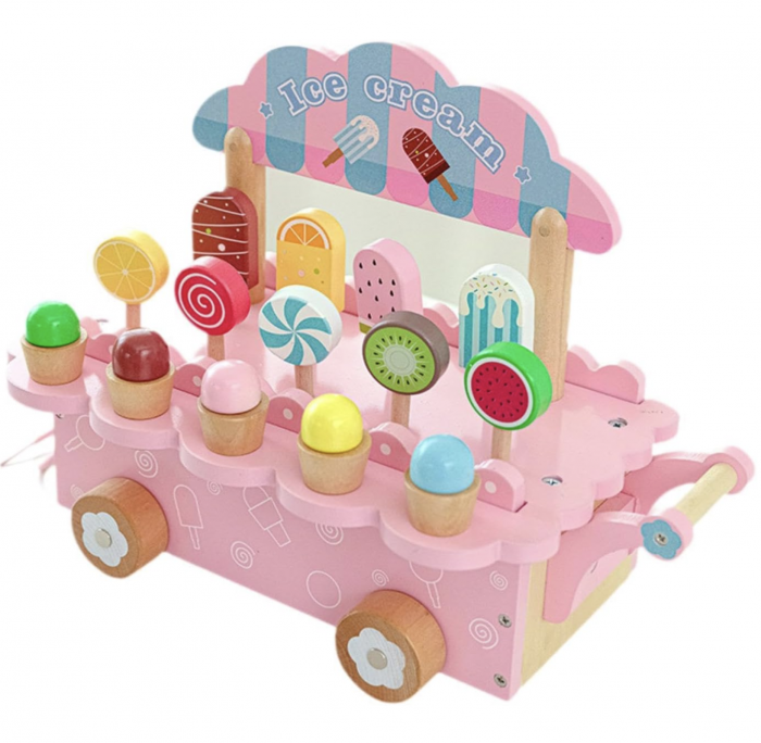 Carucior Gelaterie Lemn Krista | Jucarii Rol