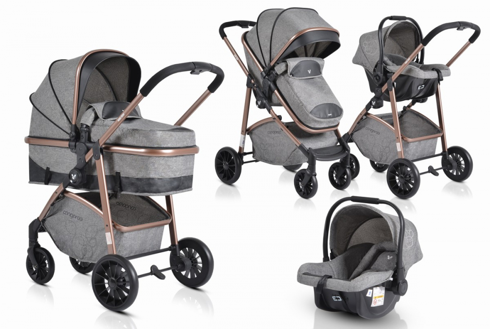 Cangaroo Milan Grey - Carucior 3in1 Premium - imagine 8