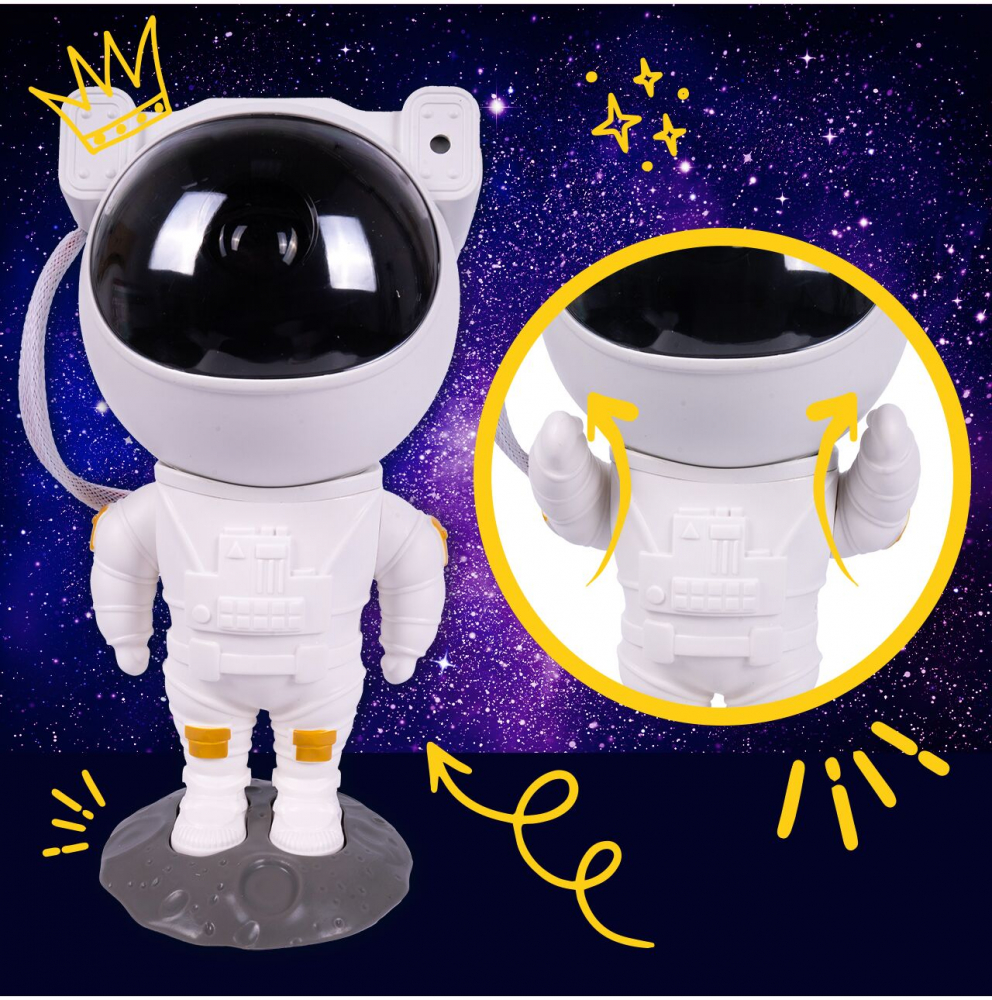 Malplay Astronaut Proiector LED 8 Moduri Veghe