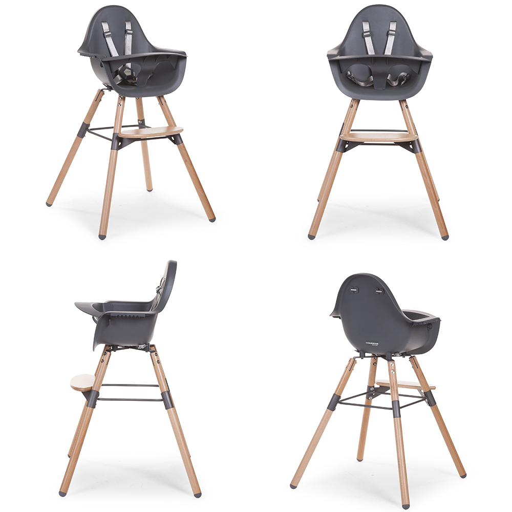Scaun de masa Childhome Evolu 2, Natural/Antracit, Reglabil - imagine 2