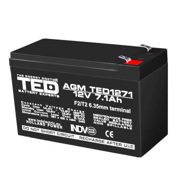 Acumulator 12V 7.1Ah AGM pentru Masinute Electrice