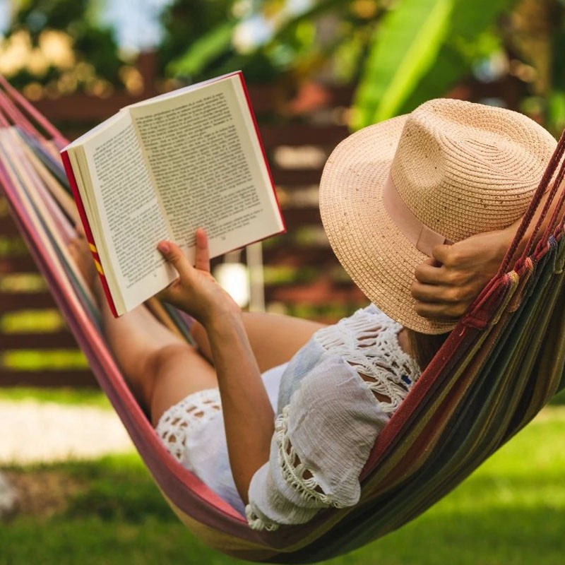 Hamac Dublu Procart cu Tijă Lemn | Relaxare - imagine 3