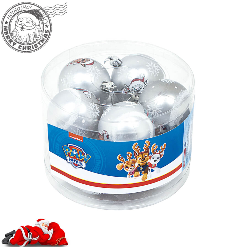 Set 10 Globuri Brad Paw Patrol Argintii