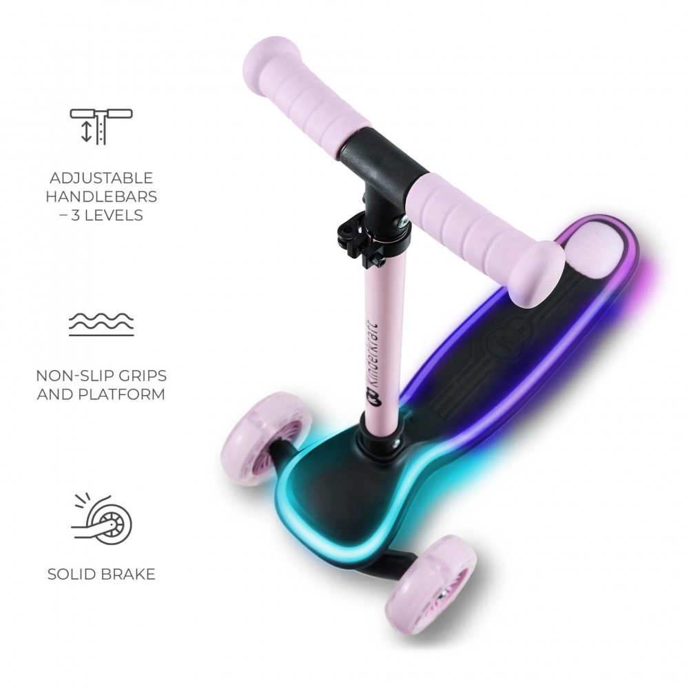 Trotineta Kinderkraft Raket Pink LED Pliabilă - imagine 4