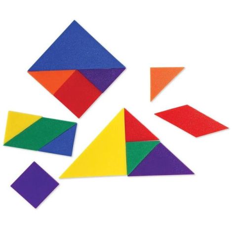 Learning Resources Tangram 210 Piese, 6 Culori - imagine 3