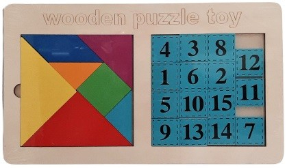 Puzzle Educativ Lemn Numere & Tangram Cnx