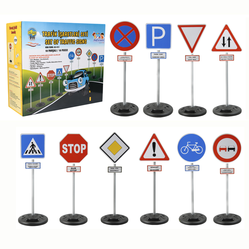 Set 10 Semne Circulație Pilsan, 85 cm, Stabile