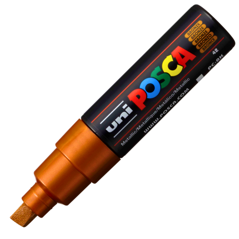 Marker Posca PC-8K 8mm Bronz - Vârf Teșit