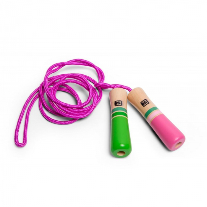 Coardă Sărit Cu Mânere Lemn Bs Toys Roz