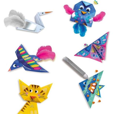 Set Origami Ses Creative - Creații cu Pene și Sclipici - imagine 2