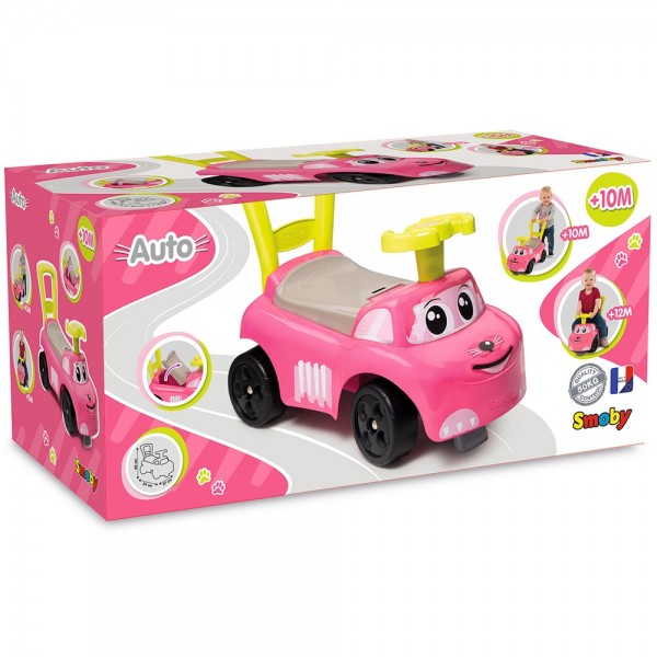 Smoby Auto Pink Ride-On cu spațiu depozitare - imagine 3
