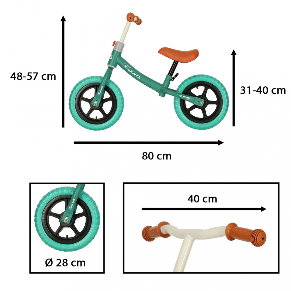 Bicicleta Echilibru Ikonka Turcoaz, 1.8 kg - imagine 2