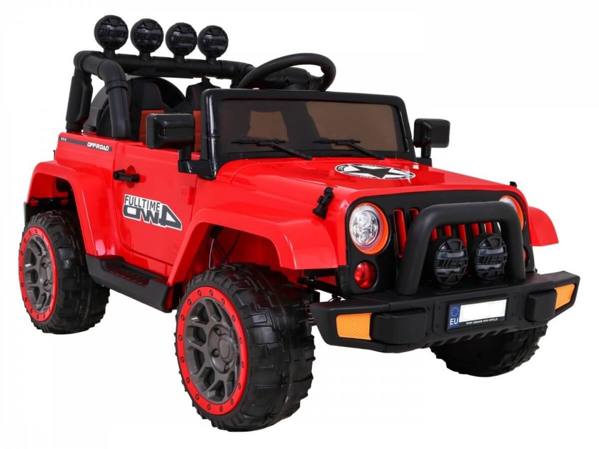 Mașinuță Electrică 4x4 Jeep Roșu | Autokids - imagine 5