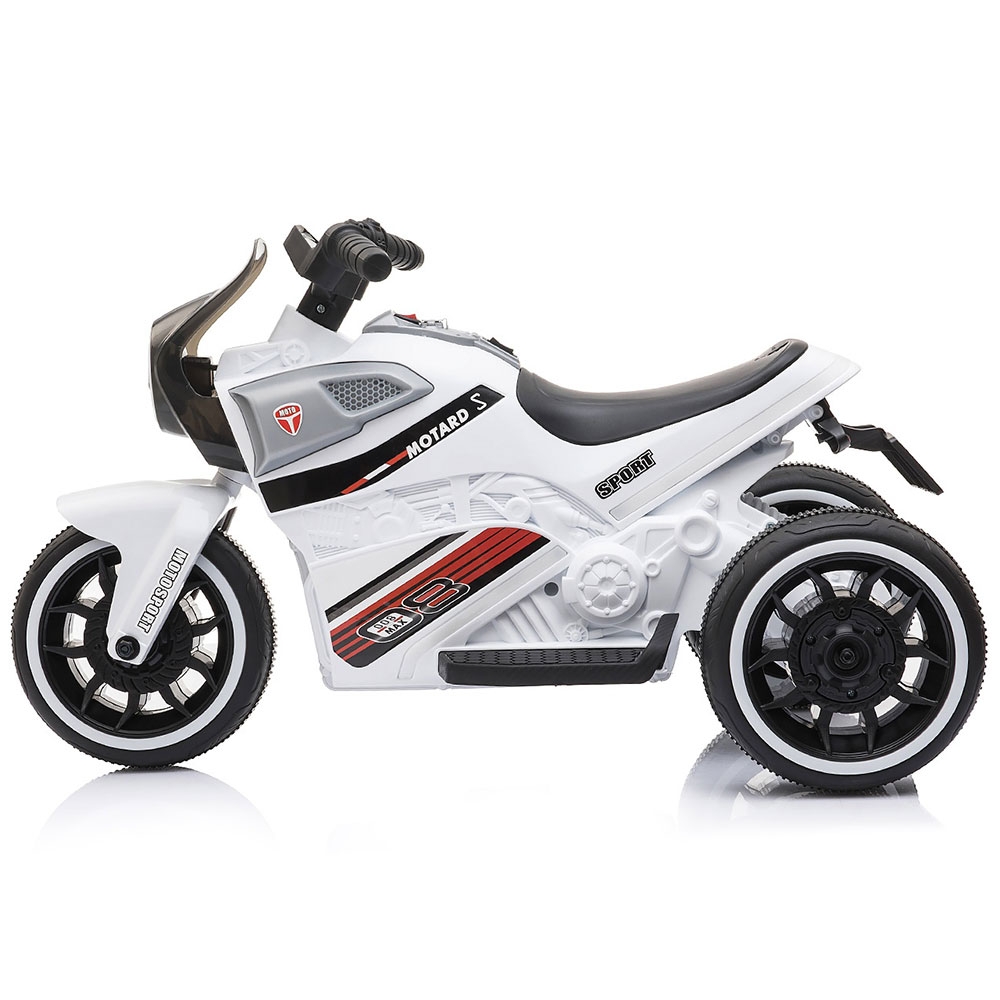 Motocicleta Chipolino Sport Max White, 6V - imagine 3