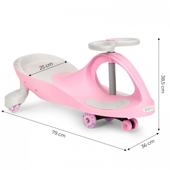 PlasmaCar Ecotoys Pink, Roti LED, Sarcina 120kg