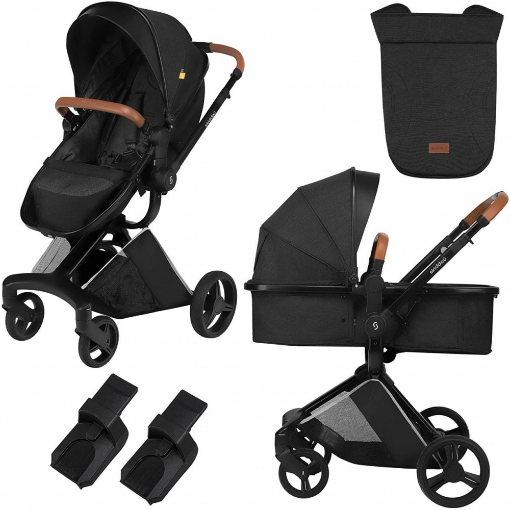 Carucior 2 in 1 Skiddou Onyx Negru, Compact - imagine 8