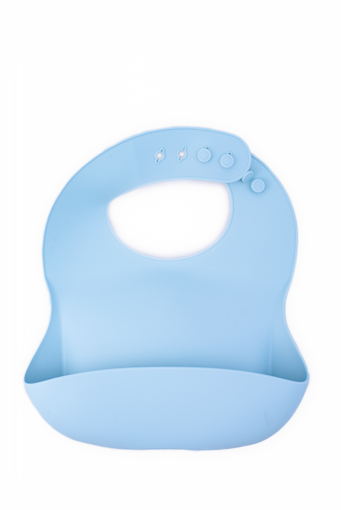 Baveta silicon reglabil Oaki Bleu, cu buzunar - imagine 2