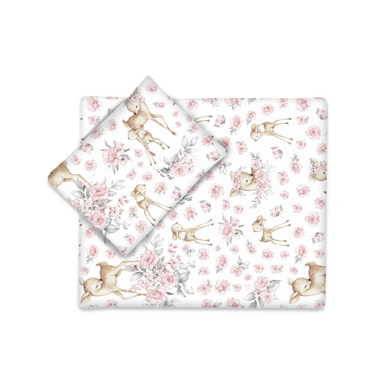 Set cărucior MimiNu Sweet Deer Pink