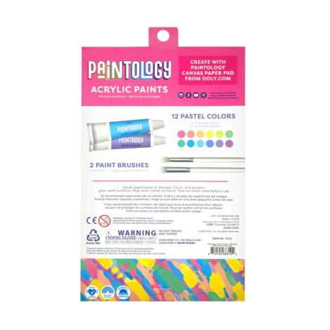 Ooly Paintology: 12 Vopsele Pastel + Pensule - imagine 3