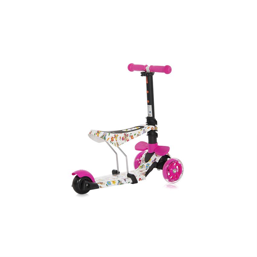 Trotineta Lorelli Pink Butterfly 3 Roți LED - imagine 4