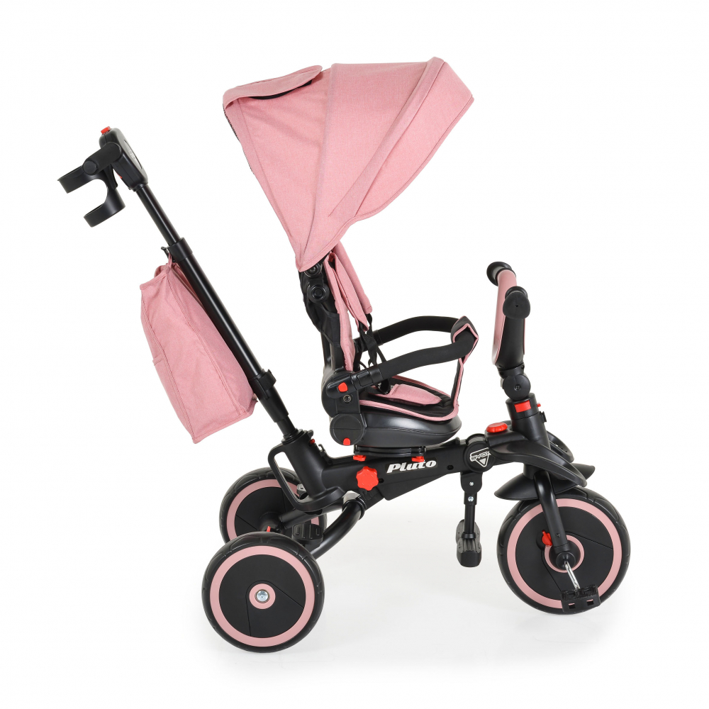 Tricicleta Byox Pluto Pink Pliabila cu Scaun Rotiv