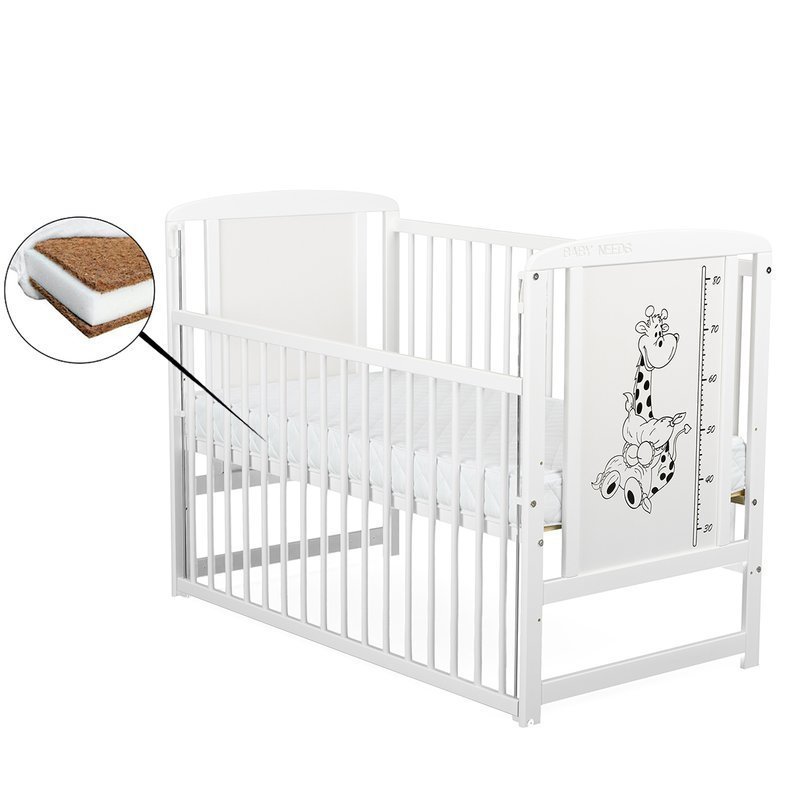 Patut lemn Babyneeds Timmi Girafa cu saltea inclusă