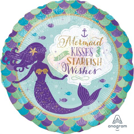 Balon Sirena Amscan Wishes & Kisses, 45 cm