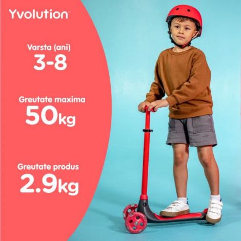 Yvolution Y Glider Kiwi - Trotineta 3 roti cu LED - imagine 6