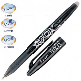 Pix Pilot Frixion 0.7mm Negru cu Radiera