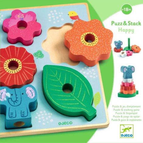 Puzzle stivuire Djeco lemn 18m+ - imagine 5