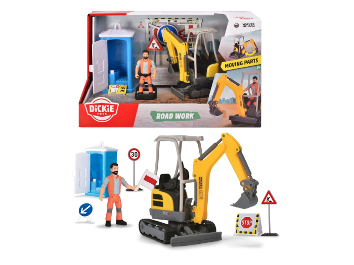 Set Drumuri Dickie cu Excavator si Sunete