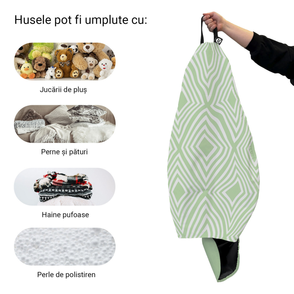 Husa Puf Para XL Diamond Green | Updeco