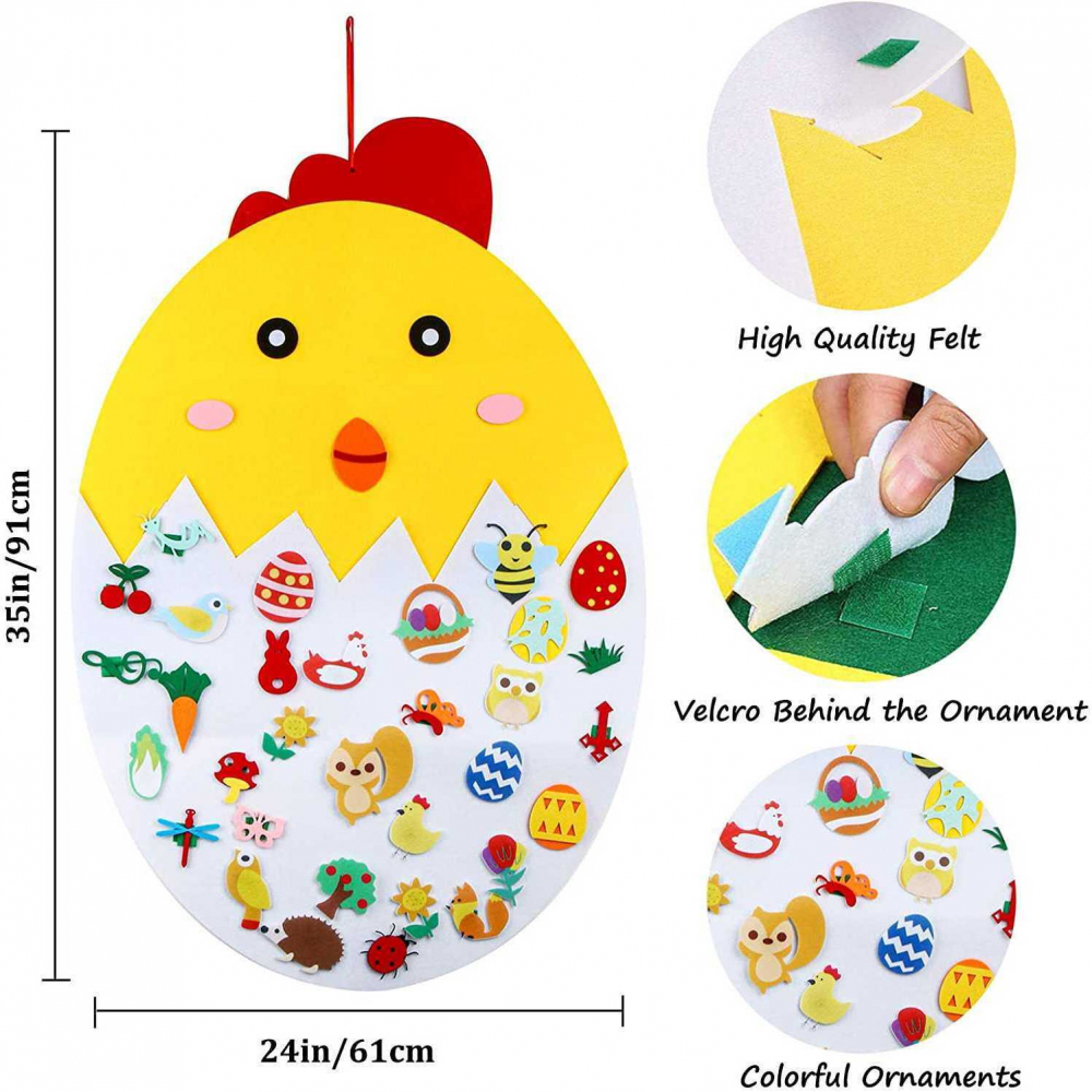 Puisor din fetru educativ Bambinice - Decor camera copil - imagine 2