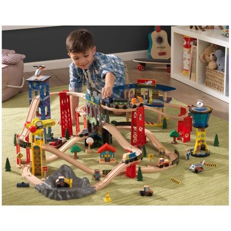 Kidkraft Super Highway - Set Trenulet Lemn, 80 Piese - imagine 2