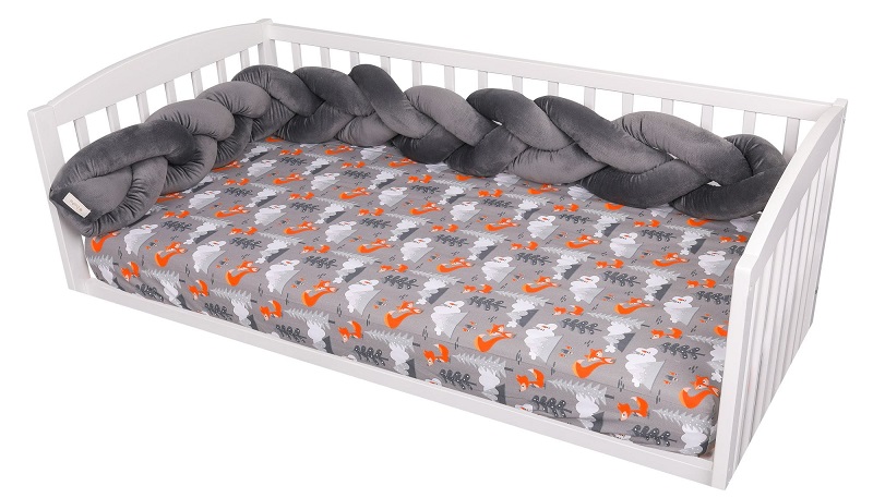 Bumper Velvet E-kids Cloudy Grey - Siguranță Patut