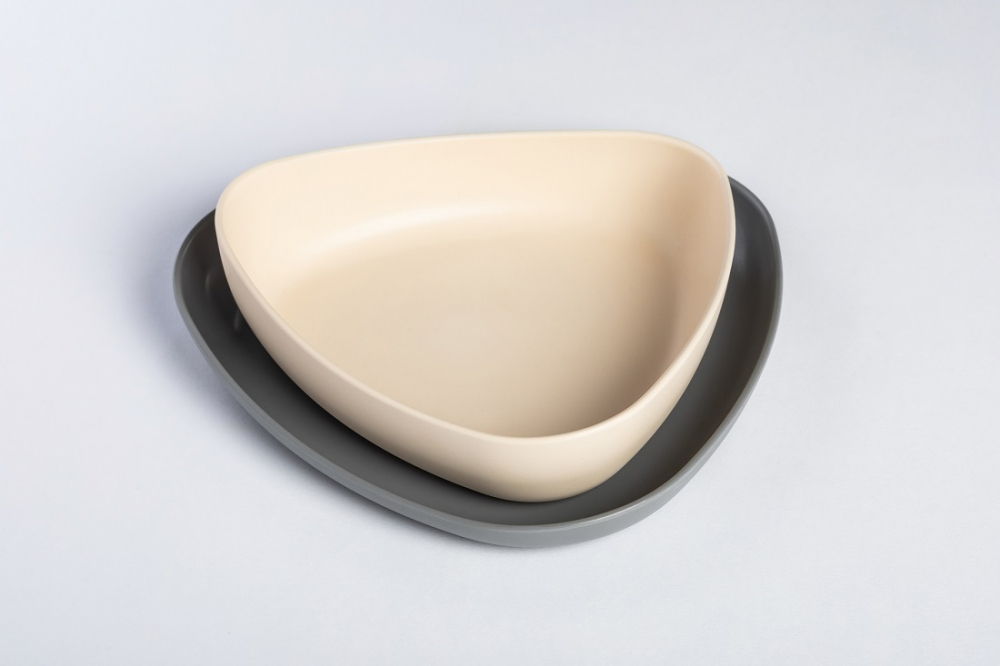 Set 2 Farfurii eKoala BIOplastic WhiteGrey - imagine 3