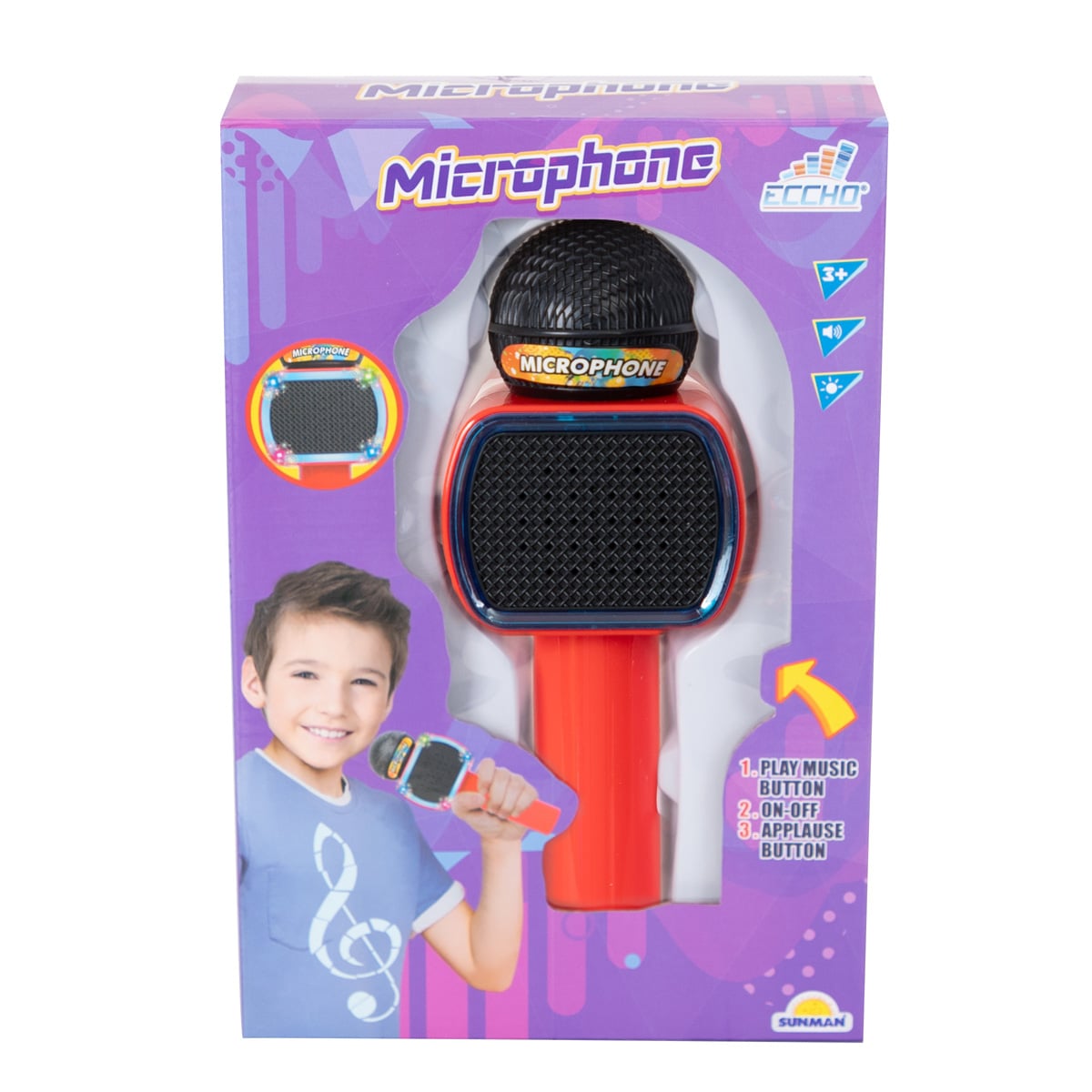 Microfon Karaoke Eccho cu Lumini și Sunete