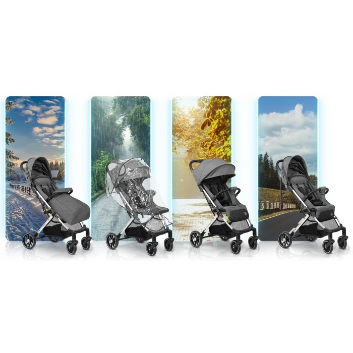 Carucior Nukido Paseo Gri - Pliere Compacta Avion
