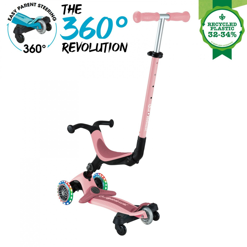 Globber Go-Up 3 în 1 - Trotineta Roz Pal